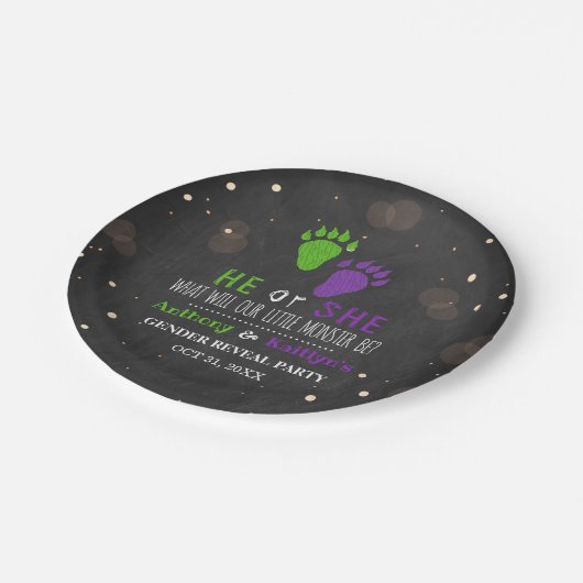 Kleines Monster Halloween-Party Pappteller (Schrägansicht)