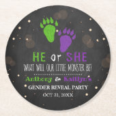 Kleines Monster Halloween-Party Runder Pappuntersetzer (Vorderseite)