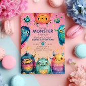 Kleines Monster Mash Whimsical Kindergeburtstag Pa Einladung