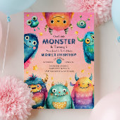 Kleines Monster Mash Whimsical Kindergeburtstag Pa Einladung