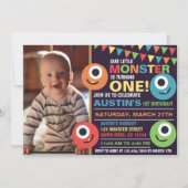 Kleines Monster-Niedliche Geburtstag-Party Einladung (Vorderseite)