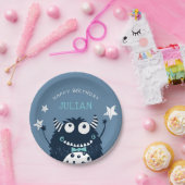 Kleines Monster | PARTY PERSONALISIERTER KINDERGEB Pappteller (Party)