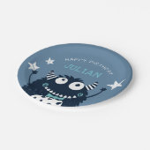 Kleines Monster | PARTY PERSONALISIERTER KINDERGEB Pappteller (Schrägansicht)