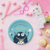 Kleines Monster | PARTY PERSONALISIERTER KINDERGEB Pappteller (Party)