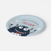 Kleines Monster | PARTY PERSONALISIERTER KINDERGEB Pappteller (Schrägansicht)