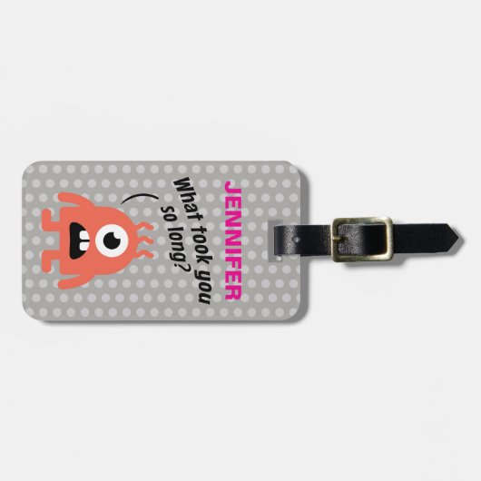 Kleines Monster (personalisierbar) Gepäckanhänger (Vorderseite horizontal)