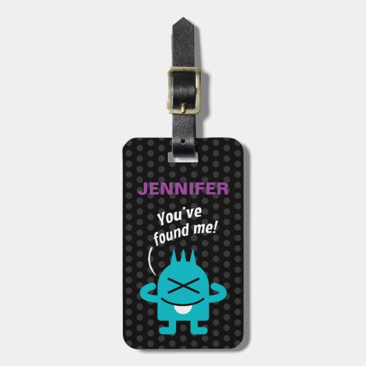 Kleines Monster (personalisierbar) Gepäckanhänger (Vorderseite vertikal)