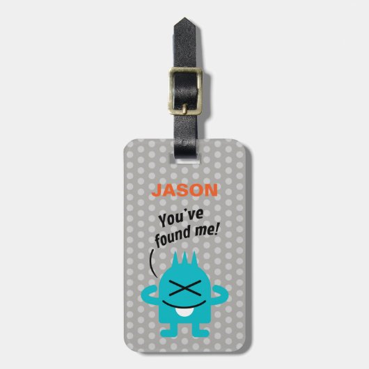 Kleines Monster (personalisierbar) Gepäckanhänger (Vorderseite vertikal)