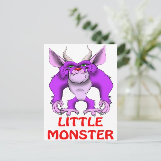 kleines Monster Postkarte (Stehend Vorderseite)