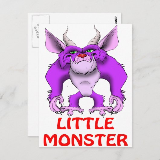 kleines Monster Postkarte (Vorne/Hinten)