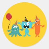Kleines Monster Runder Aufkleber (Vorderseite)
