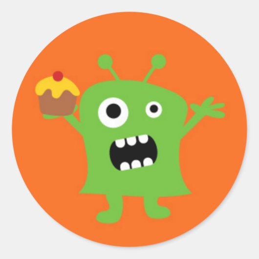 Kleines Monster Runder Aufkleber (Vorderseite)