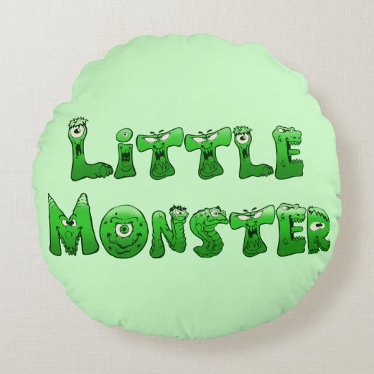 Kleines Monster Rundes Kissen (Vorderseite)
