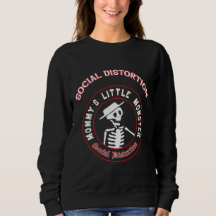 Kleines Monster Soziale Verzerrung Trinkwein Sweatshirt