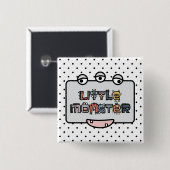 Kleines Monster - Text-Gekritzel u. Gesicht Button (Vorne & Hinten)