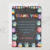 Kleines Monster Thema Geburtstag Danke Karte (Vorderseite)