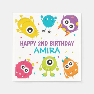 Kleines Monster Thema Geburtstagsparty Napkins Serviette