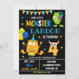 Kleines Monster zum Geburtstag für Junge Einladung