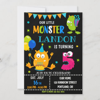 Kleines Monster zum Geburtstag für Junge Einladung