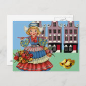Kleines niederländisches Mädchen in Nationalkostüm Postkarte (Vorne/Hinten)