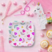 Kleines Niedliches Blume Muster Pappteller (Party)