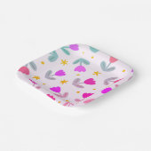 Kleines Niedliches Blume Muster Pappteller (Gewinkelt)