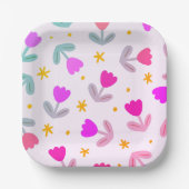 Kleines Niedliches Blume Muster Pappteller (Vorderseite)