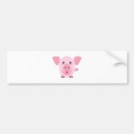 Kleines niedliches rosa Schwein Autoaufkleber