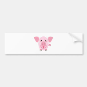 Kleines niedliches rosa Schwein Autoaufkleber