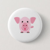 Kleines niedliches rosa Schwein Button (Vorderseite)