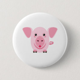 Kleines niedliches rosa Schwein Button