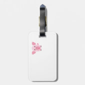 Kleines niedliches rosa Schwein Gepäckanhänger (Rückseite vertikal)