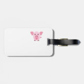 Kleines niedliches rosa Schwein Gepäckanhänger (Rückseite horizontal)