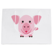 Kleines niedliches rosa Schwein Große Geschenktüte (Vorderseite)