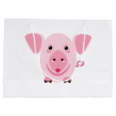 Kleines niedliches rosa Schwein Große Geschenktüte (Rückseite)