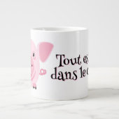 Kleines niedliches rosa Schwein Jumbo-Tasse (Vorderseite)