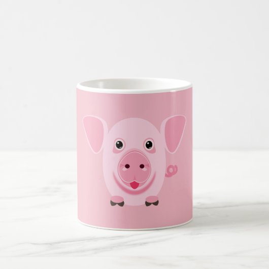 Kleines niedliches rosa Schwein Kaffeetasse (Mittel)