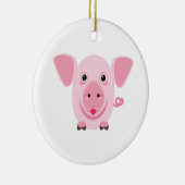 Kleines niedliches rosa Schwein Keramik Ornament (Rechts)