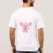 Kleines niedliches rosa Schwein T-Shirt (Rückseite)