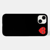 Kleines Niedliches Rotes Herz mit Augen Case-Mate iPhone Hülle (Rückseite (Horizontal))
