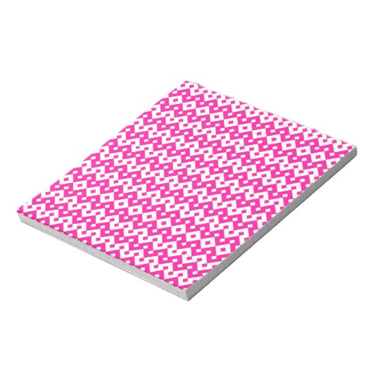 Kleines Notepad oder Jotter, Candy Pink Geometric Notizblock (Rotiert)