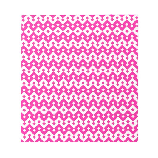 Kleines Notepad oder Jotter, Candy Pink Geometric Notizblock (Vorderseite)
