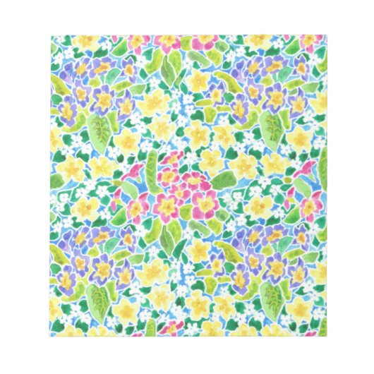 Kleines Notepad oder Jotter, Hübsches Primroses-Mu Notizblock (Vorderseite)