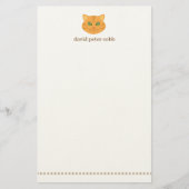Kleines orange Tabby-Katzen-personalisiertes Briefpapier (Vorderseite)