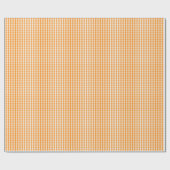 Kleines orange und weißes Gingham-Packpapier Geschenkpapier (Flach)