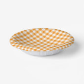Kleines Orange-Weiß-Gingham Pappteller (Gewinkelt)