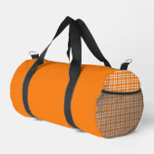 Kleines orange-weißes Karomuster Duffle Bag (Rechte Ecke)