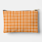 Kleines orange-weißes Karomuster Zubehörtasche (Rückseite)