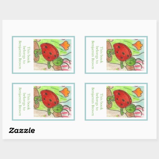 Kleines Party-Bug-Buchzeichen Rechteckiger Aufkleber (Blatt)