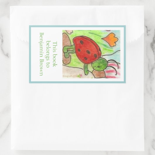 Kleines Party-Bug-Buchzeichen Rechteckiger Aufkleber (Tasche)